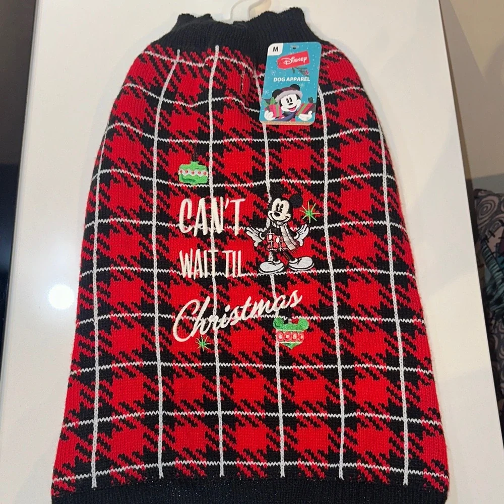 Disney Dog Apparel “Cant Wait til Christmas” embroidered Mickey Mouse Sweater